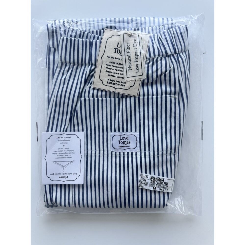 Emerson Fry Love Thomas Family Cargo Pants Indigo Stripe Organic - Picture 5 of 6